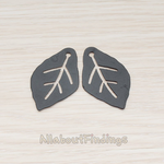 PD.480-MG // Chunk Leaf Charm Pendant, 2 Pc