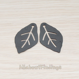 PD.480-MG // Chunk Leaf Charm Pendant, 2 Pc
