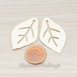 PD.480-MG // Chunk Leaf Charm Pendant, 2 Pc