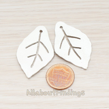 PD.480-MG // Chunk Leaf Charm Pendant, 2 Pc