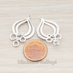 PD.484 // Bubble Tip Teardrop Clear Crystal Cubic Zirconia Setting Pendant, 2 Pc