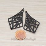 PD.488 // Criss Cross Diamond Shaped Teardrop Pendant, 2 Pc