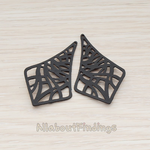 PD.488 // Criss Cross Diamond Shaped Teardrop Pendant, 2 Pc
