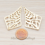 PD.488 // Criss Cross Diamond Shaped Teardrop Pendant, 2 Pc