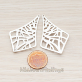 PD.488 // Criss Cross Diamond Shaped Teardrop Pendant, 2 Pc