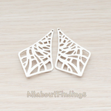PD.488 // Criss Cross Diamond Shaped Teardrop Pendant, 2 Pc