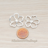 [Clearance]PD.489-MR // Matte Original Rhodium Plated Morning Glory Flower Pendant, 2 Pc