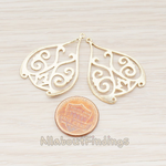 PD.499 //  Floral Gourd Bottle Shaped Pendant, 2 Pc