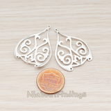 PD.499 //  Floral Gourd Bottle Shaped Pendant, 2 Pc