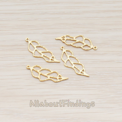 PD.503-01 // Skinny Leaf Pendant, 2 Pc