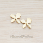 PD.507-03 // Four Petal Flower Pendant, 2 Pc