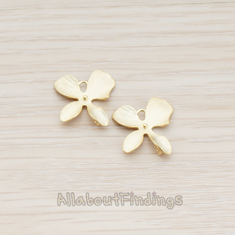 PD.507-03 // Four Petal Flower Pendant, 2 Pc