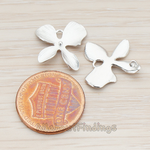 PD.507-03 // Four Petal Flower Pendant, 2 Pc