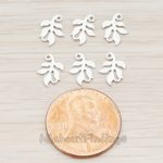 PD.523-01 // Small Leaf Charm Connector Pendant, 6 Pc