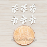 PD.523-01 // Small Leaf Charm Connector Pendant, 6 Pc