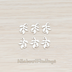 PD.523-01 // Small Leaf Charm Connector Pendant, 6 Pc