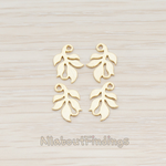 PD.523-02 // Large Leaf Charm Connector Pendant, 6 Pc