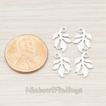 PD.523-02 // Large Leaf Charm Connector Pendant, 6 Pc