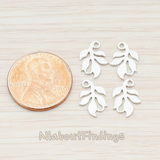 PD.523-02 // Large Leaf Charm Connector Pendant, 6 Pc