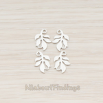 PD.523-02 // Large Leaf Charm Connector Pendant, 6 Pc