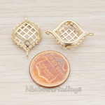 PD.527-01 // Small Round Oval Net Connector Pendant, 2 Pc