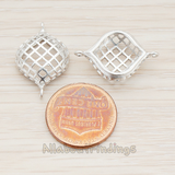 PD.527-01 // Small Round Oval Net Connector Pendant, 2 Pc