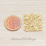 PD.531-01 // Mesh Square Pendant, 2 Pc