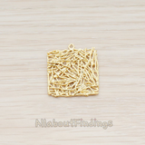 PD.531-01 // Mesh Square Pendant, 2 Pc