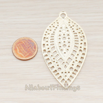 PD.533 // Hawaiian Fan Leaf Filigree Pendant, 2 Pc