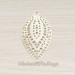 PD.533 // Hawaiian Fan Leaf Filigree Pendant, 2 Pc