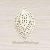 PD.533 // Hawaiian Fan Leaf Filigree Pendant, 2 Pc
