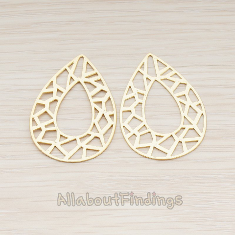 PD.536 // Giraffe Print Teardrop Pendant, 2 Pc