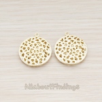 PD.544 // 3D Moon Round Pendant, 2 Pc