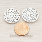 PD.544 // 3D Moon Round Pendant, 2 Pc