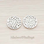 PD.544 // 3D Moon Round Pendant, 2 Pc
