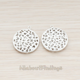 PD.544 // 3D Moon Round Pendant, 2 Pc
