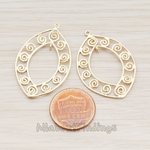 PD.558 // Swirl Marquise Pendant, 2 Pc