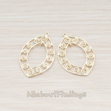 PD.558 // Swirl Marquise Pendant, 2 Pc