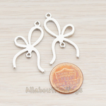 PD.561-01 // Flat Bow Ribbon Connector Pendant, 2 Pc