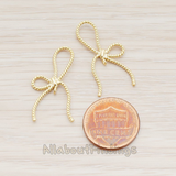PD.561 // Long Tied Bow Ribbon Pendant, 2 Pc