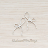 PD.561 // Long Tied Bow Ribbon Pendant, 2 Pc