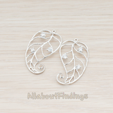 PD.565 // Leaf with Cubic Zirconia Pendant, 2 Pc