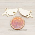 PD.582 // Tree Sparrow Bird Charm Pendant, 2 Pc