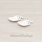 PD.582 // Tree Sparrow Bird Charm Pendant, 2 Pc