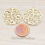 PD.586-01 // Swirl Floral Round Pendant, 2 Pc