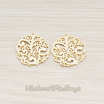 PD.586-01 // Swirl Floral Round Pendant, 2 Pc