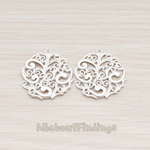 PD.586-01 // Swirl Floral Round Pendant, 2 Pc