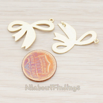 PD.589 // Flat Bow Ribbon Pendant, 2 Pc