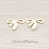 PD.589 // Flat Bow Ribbon Pendant, 2 Pc