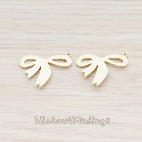 PD.589 // Flat Bow Ribbon Pendant, 2 Pc
